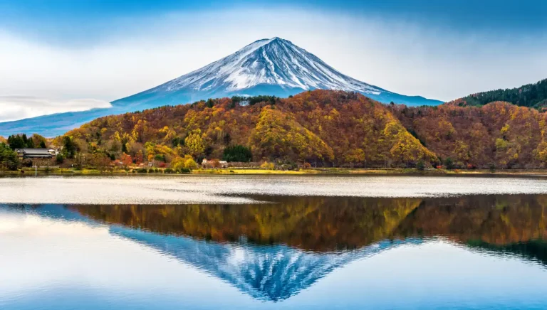 Fuji Five Lakes - Fuji mountain and kawaguchiko lake in Japan.