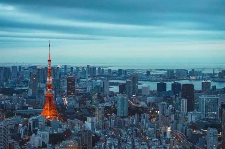 Things to do in Japan - Tokyo Skyline at Dusk with Tokyo Tower Illuminated